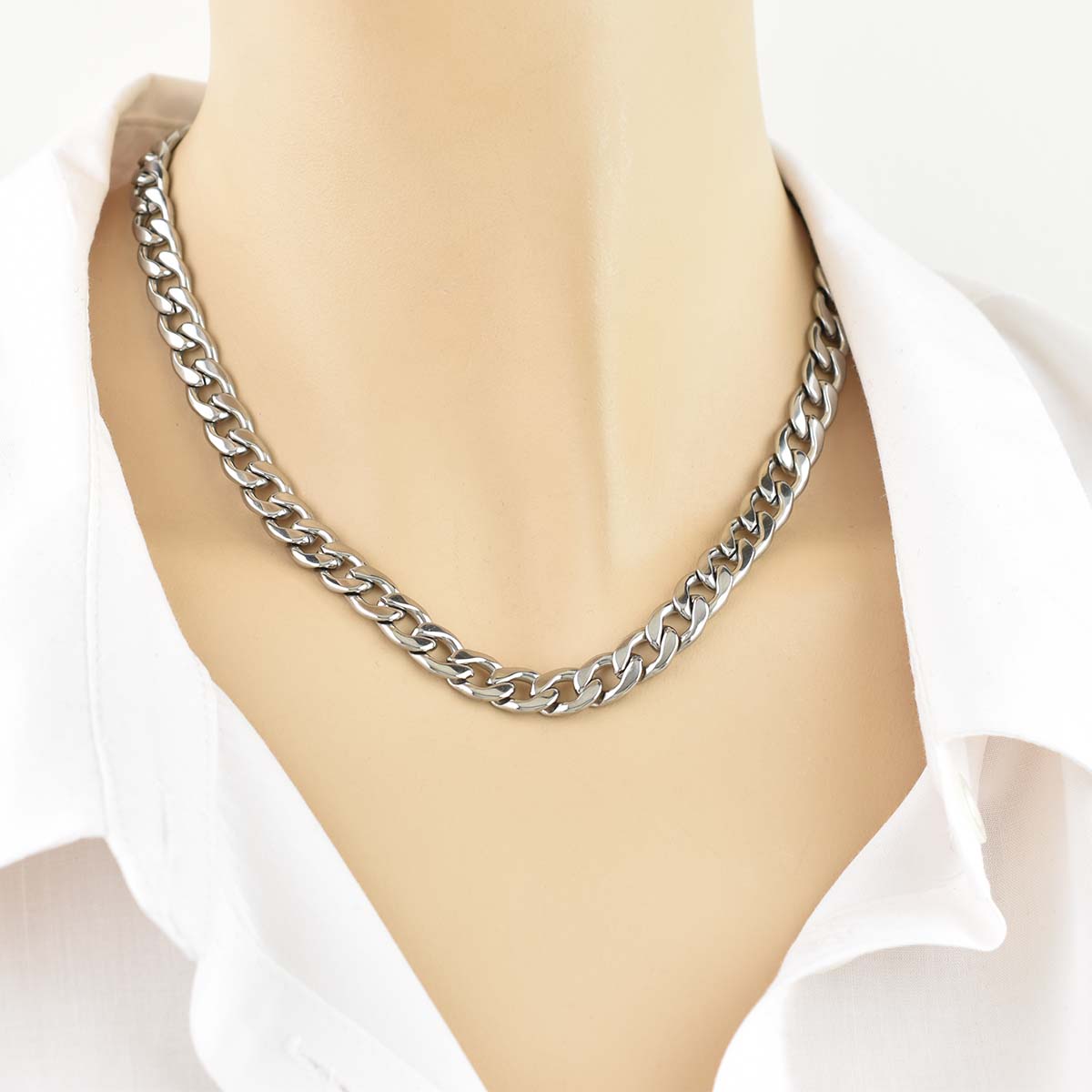 Gurmet Extra Chain Silver 9MM Αλυσίδα λαιμού από ανοξείδωτο ατσάλι 316L